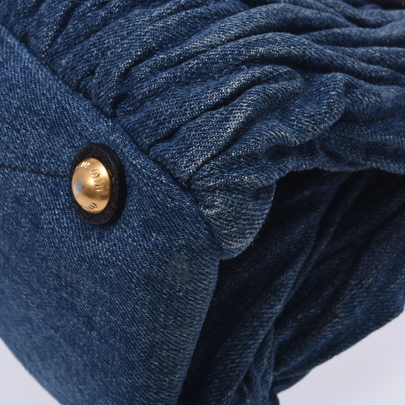 Miu Miu Matelasse Blue Black Denim Handbag - Picture 6 of 12